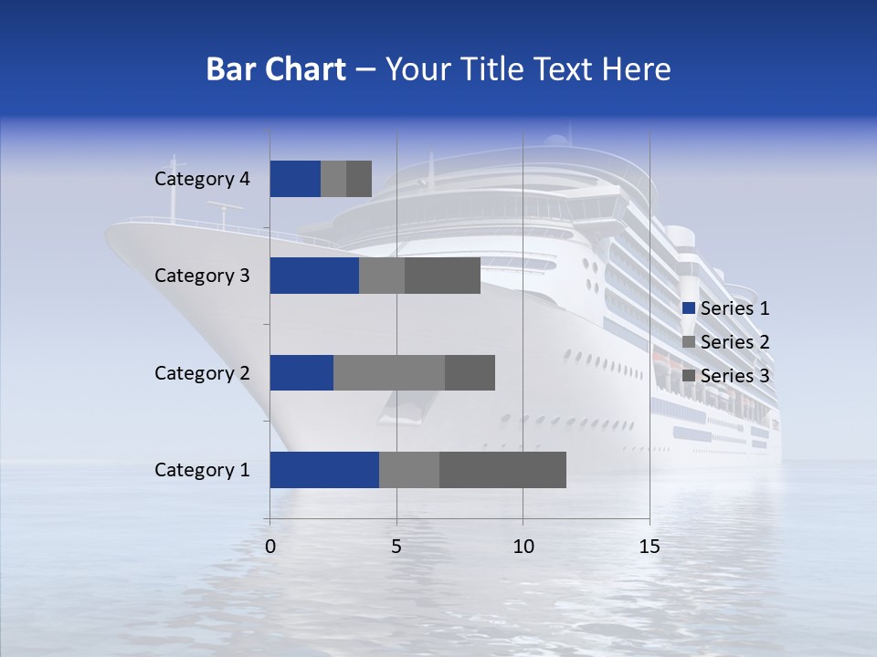Bow Passenger Ship Blue PowerPoint Template
