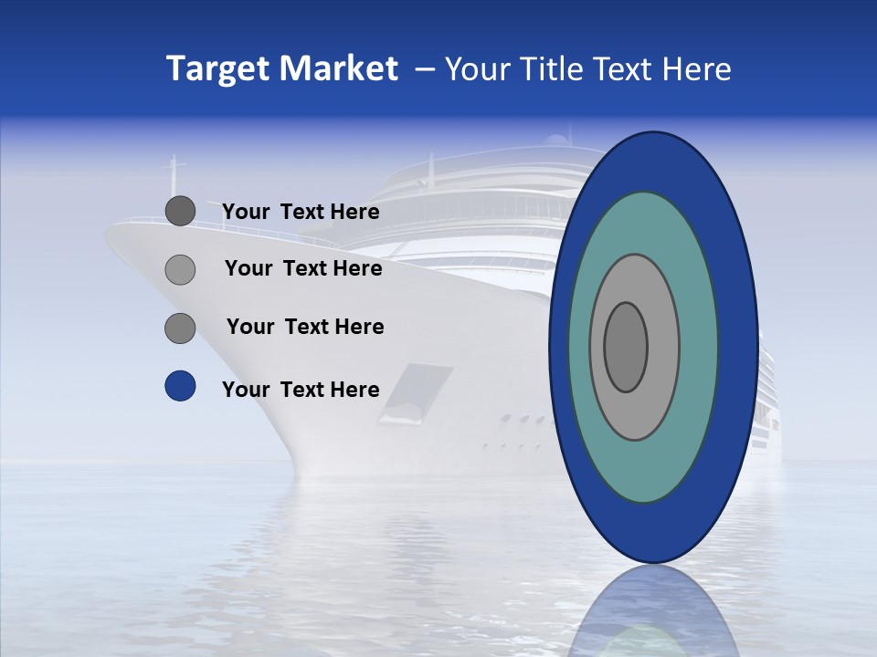 Bow Passenger Ship Blue PowerPoint Template