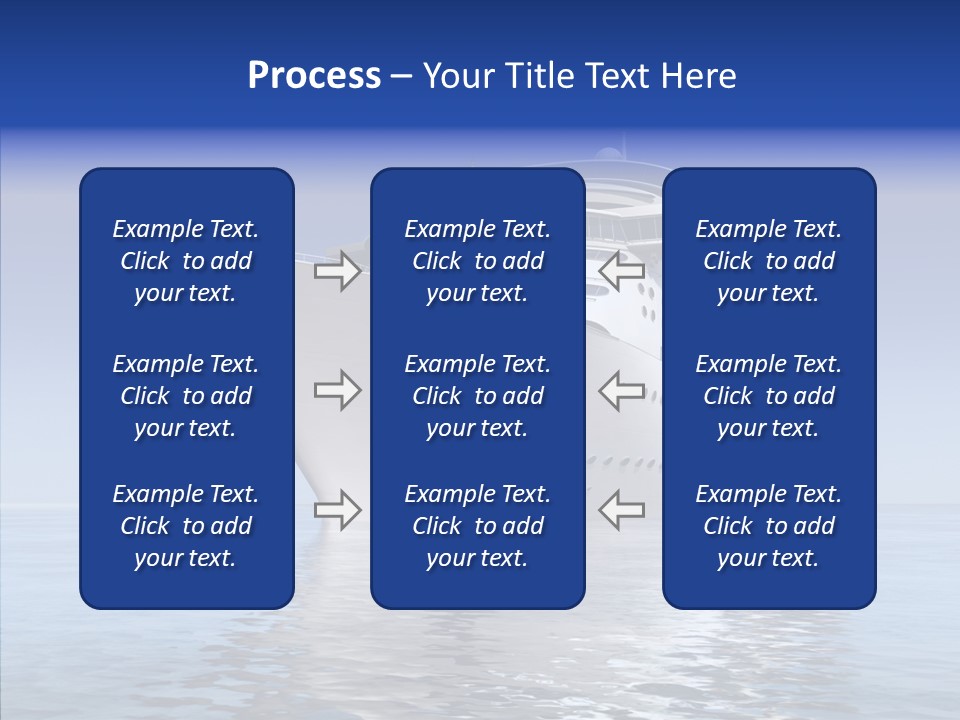 Bow Passenger Ship Blue PowerPoint Template