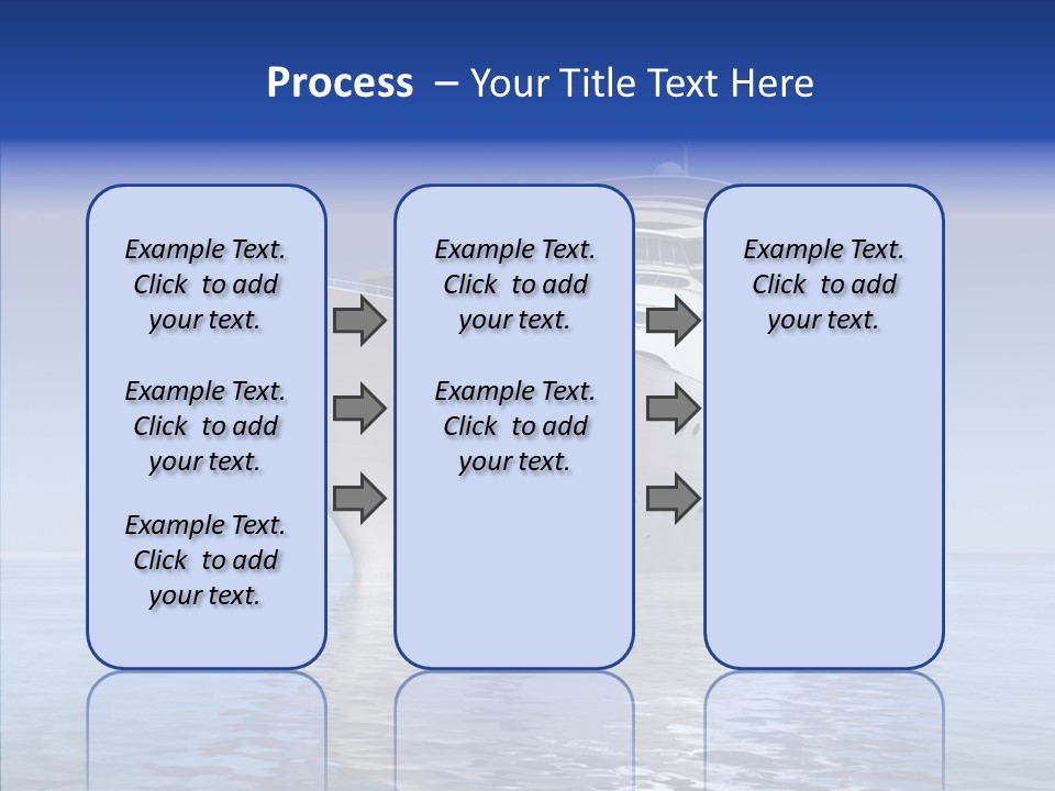 Bow Passenger Ship Blue PowerPoint Template