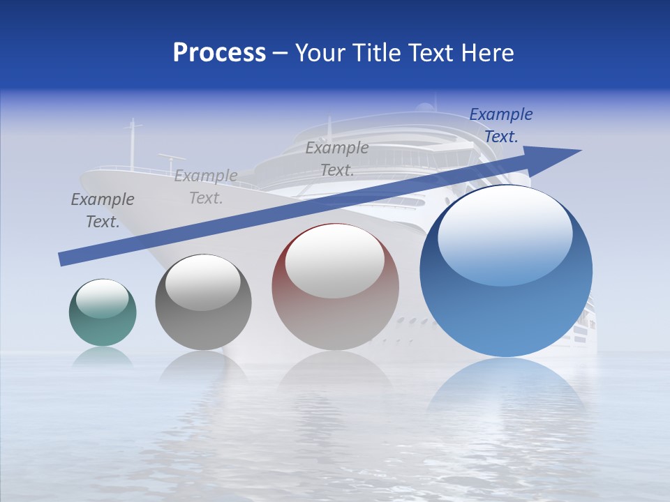 Bow Passenger Ship Blue PowerPoint Template