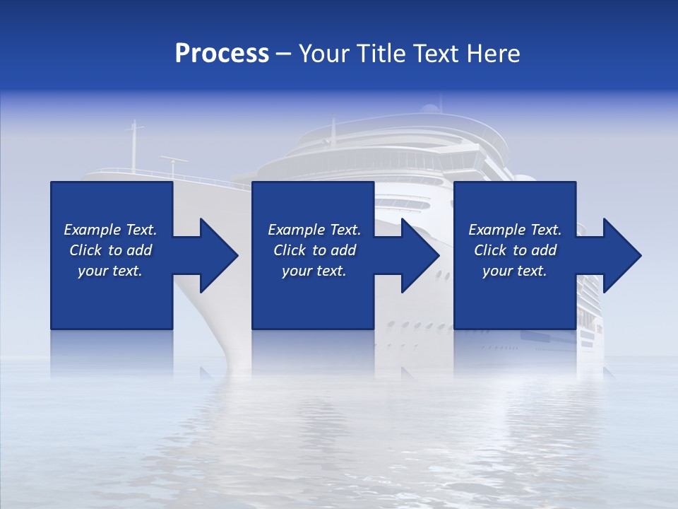 Bow Passenger Ship Blue PowerPoint Template