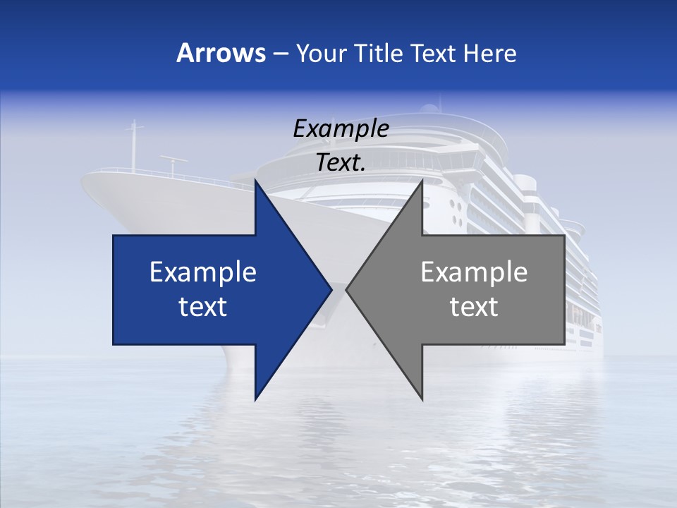 Bow Passenger Ship Blue PowerPoint Template