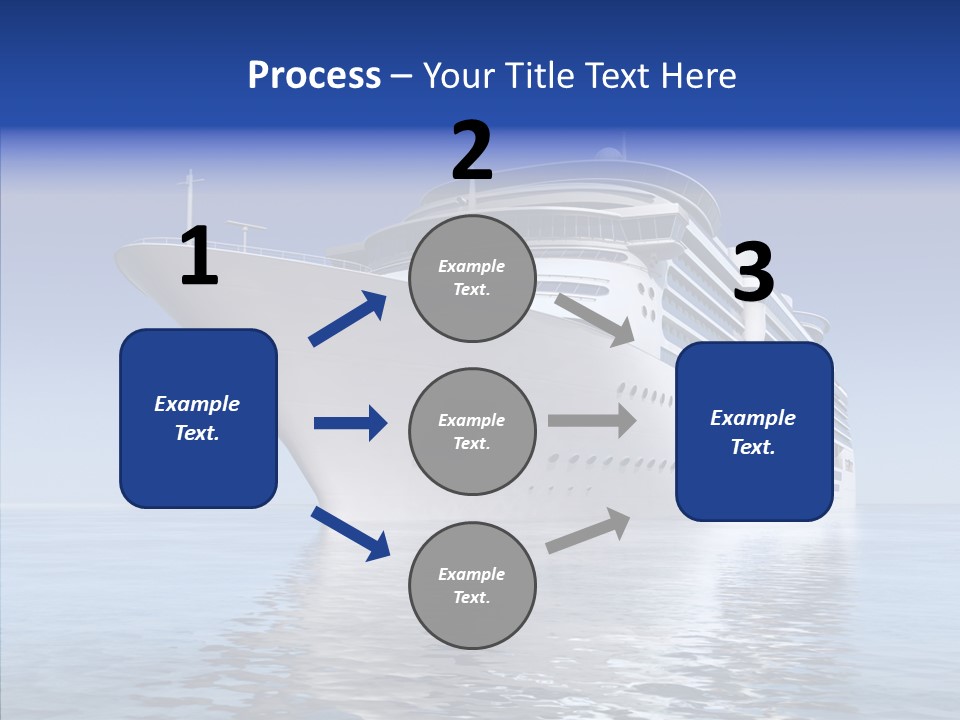Bow Passenger Ship Blue PowerPoint Template