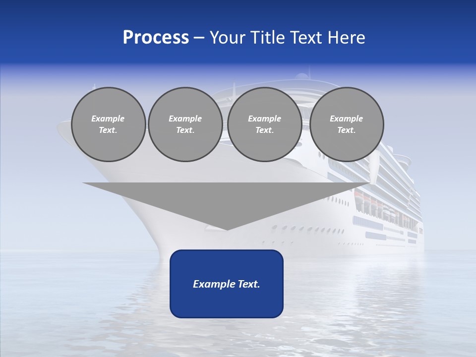 Bow Passenger Ship Blue PowerPoint Template