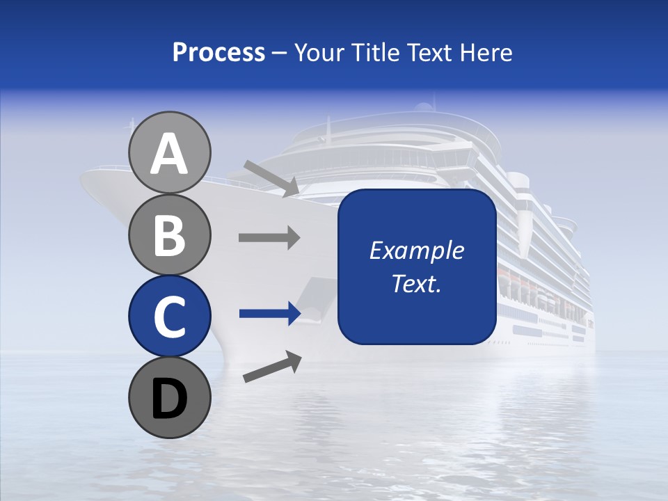 Bow Passenger Ship Blue PowerPoint Template