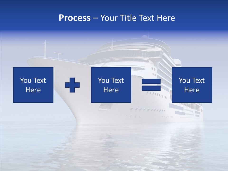 Bow Passenger Ship Blue PowerPoint Template
