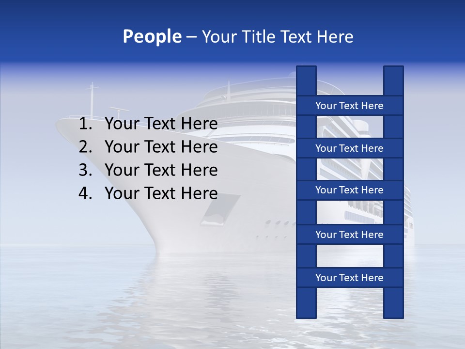 Bow Passenger Ship Blue PowerPoint Template