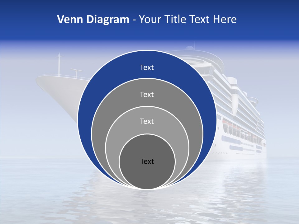 Bow Passenger Ship Blue PowerPoint Template