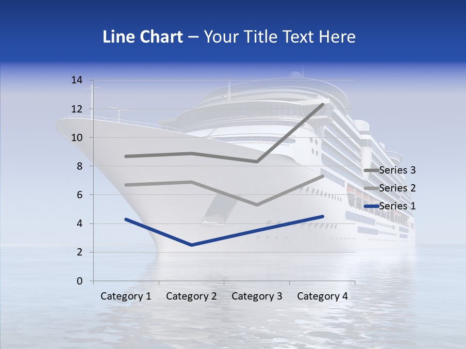 Bow Passenger Ship Blue PowerPoint Template