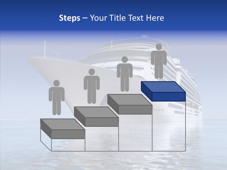 Bow Passenger Ship Blue PowerPoint Template
