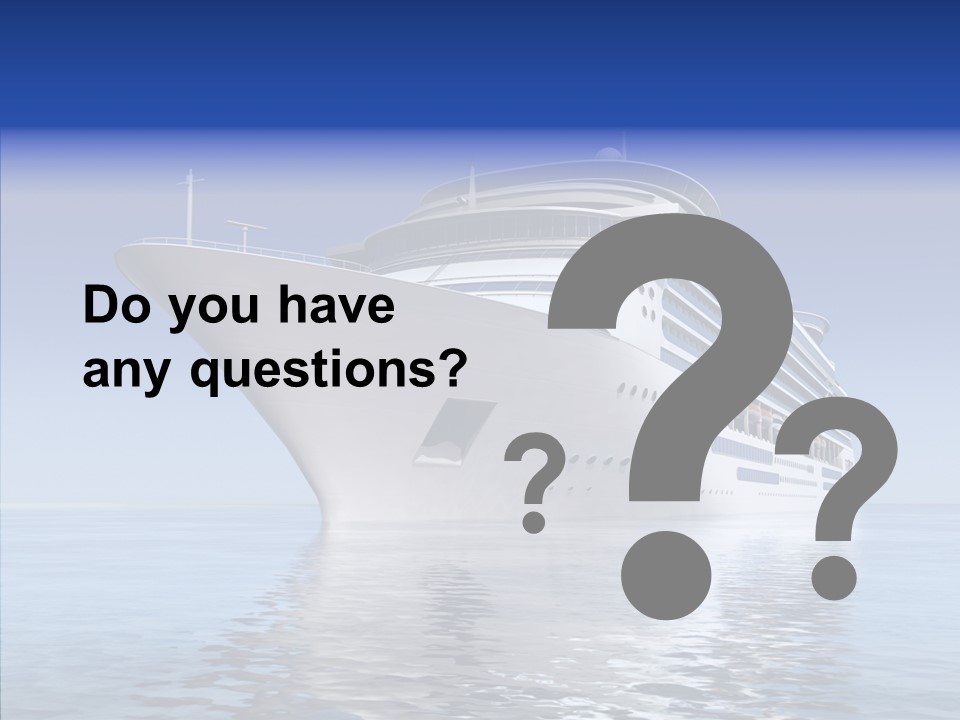 Bow Passenger Ship Blue PowerPoint Template