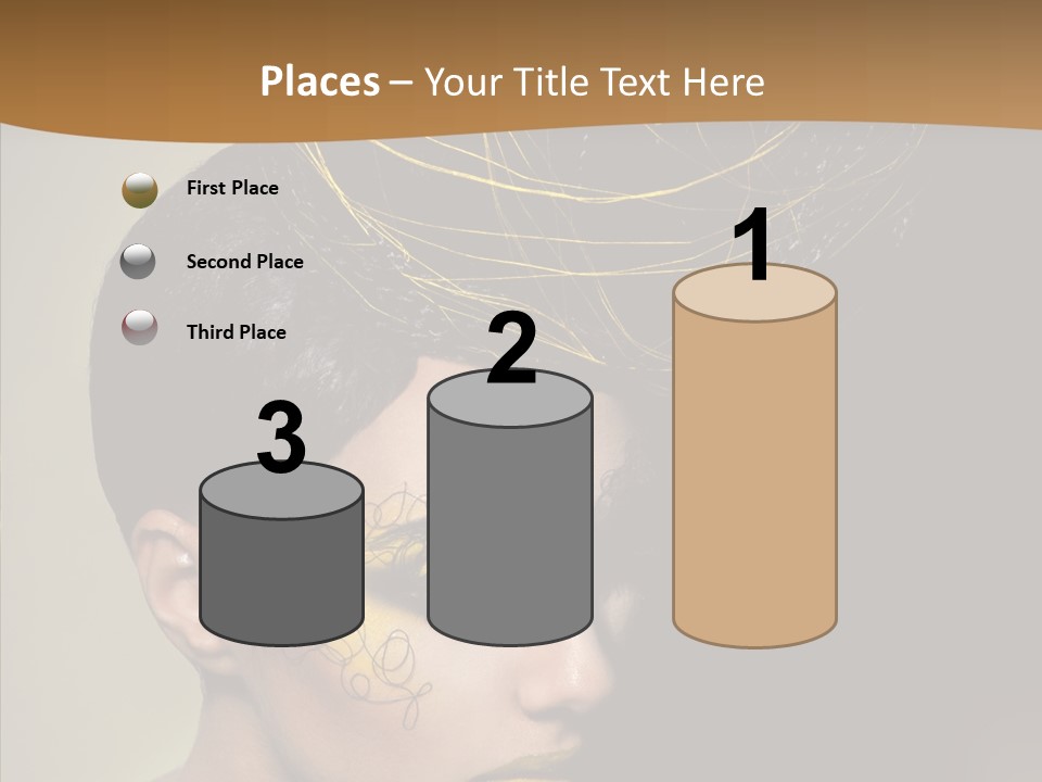 Lips Hairstyle Swarthy PowerPoint Template