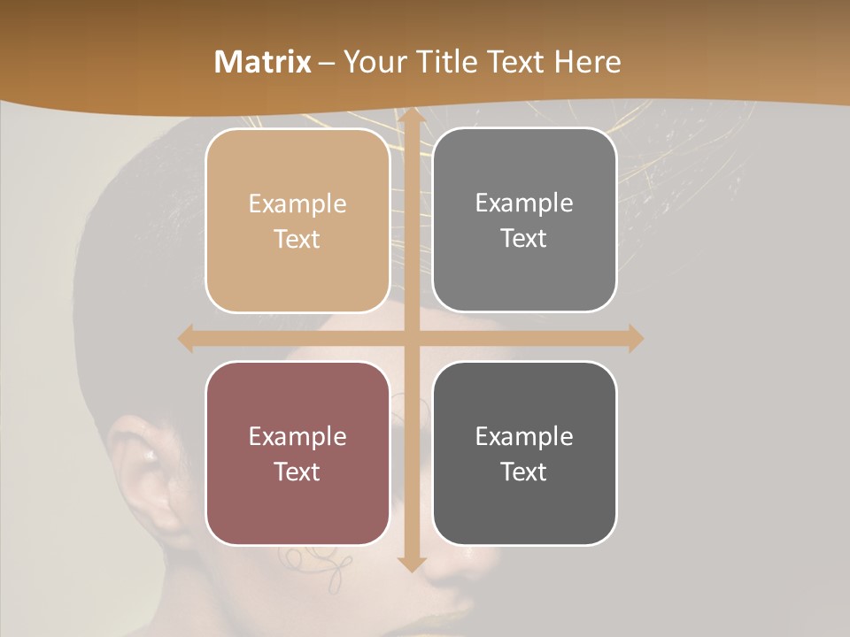 Lips Hairstyle Swarthy PowerPoint Template