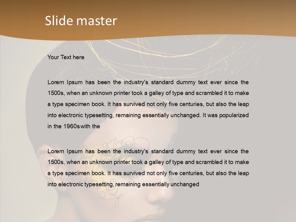 Lips Hairstyle Swarthy PowerPoint Template