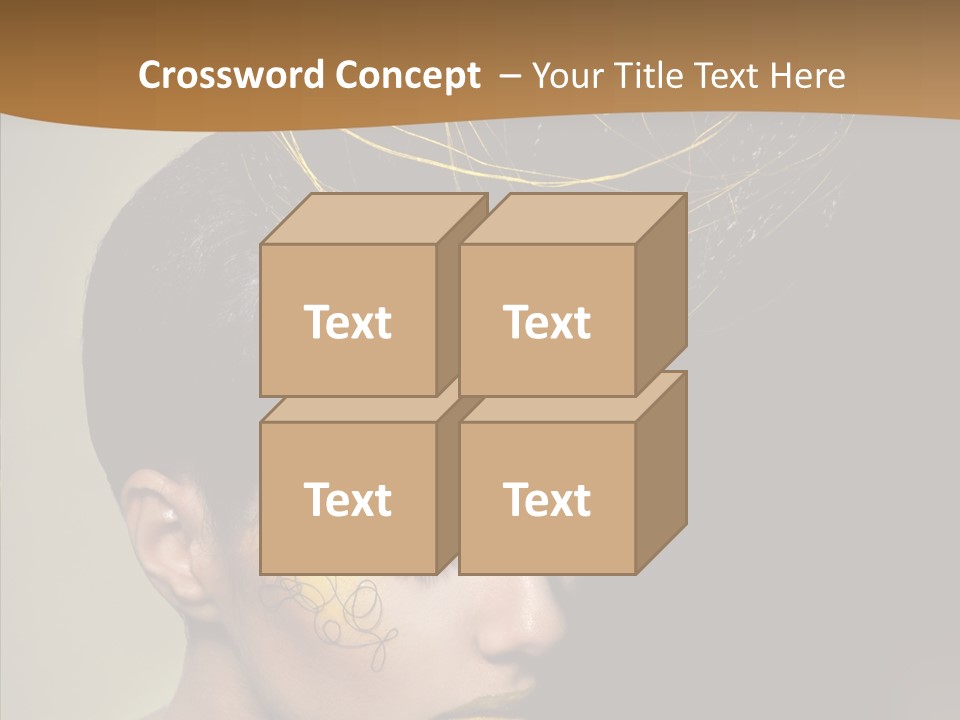 Lips Hairstyle Swarthy PowerPoint Template