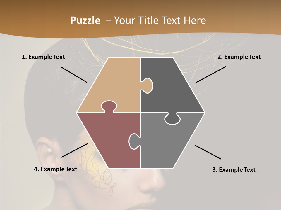 Lips Hairstyle Swarthy PowerPoint Template