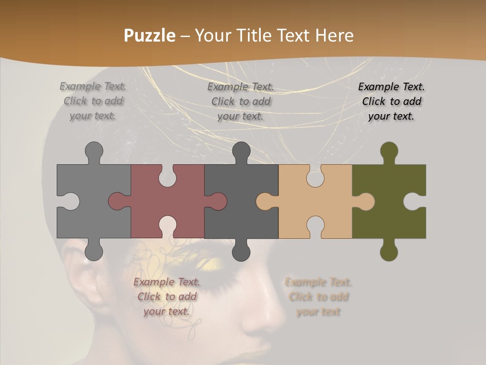 Lips Hairstyle Swarthy PowerPoint Template