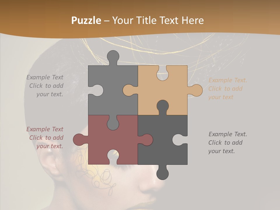 Lips Hairstyle Swarthy PowerPoint Template