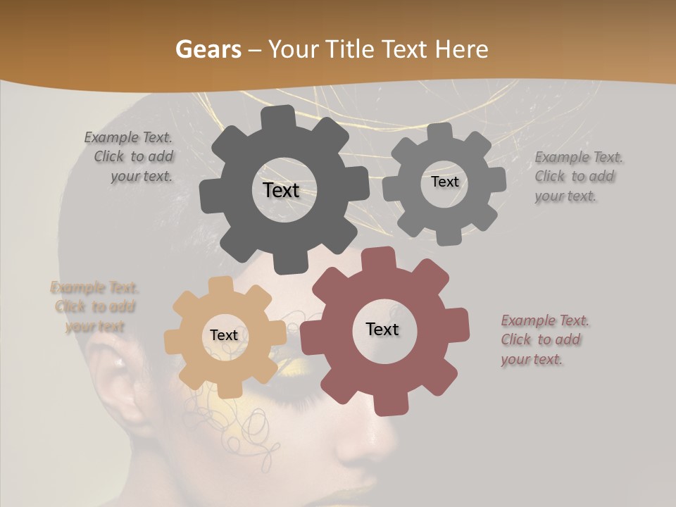 Lips Hairstyle Swarthy PowerPoint Template