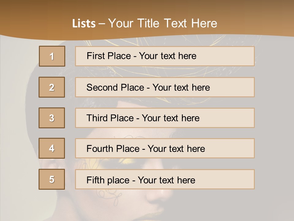 Lips Hairstyle Swarthy PowerPoint Template