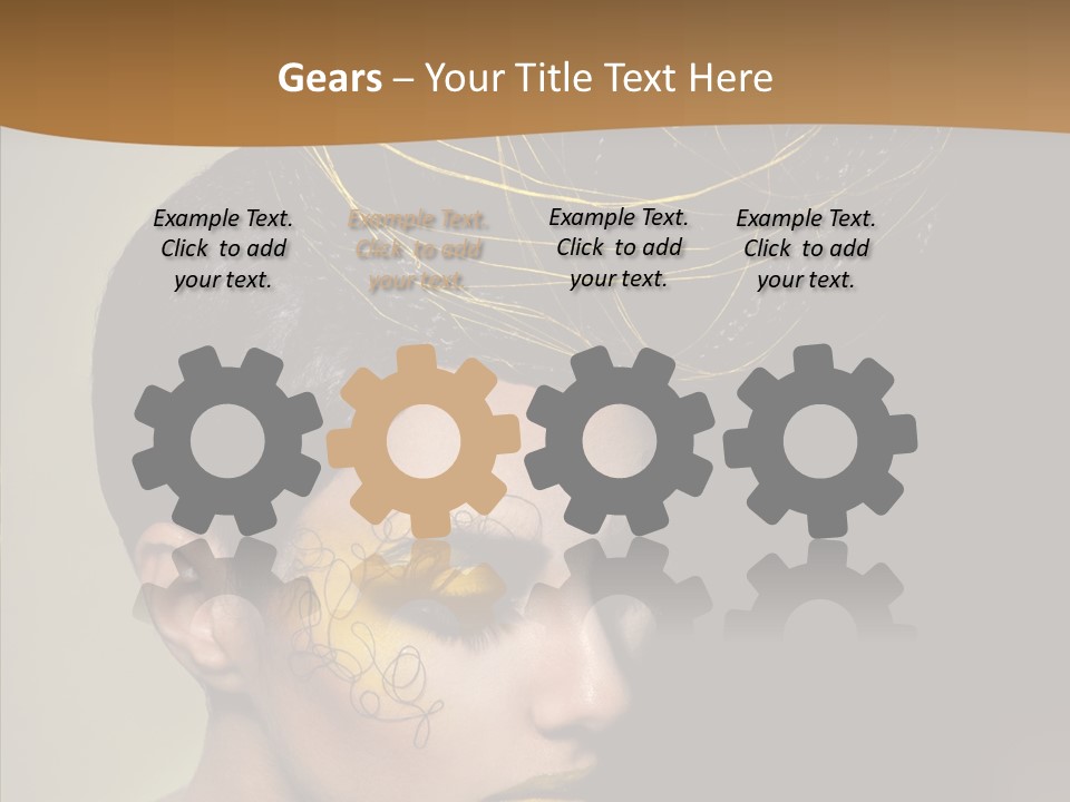 Lips Hairstyle Swarthy PowerPoint Template