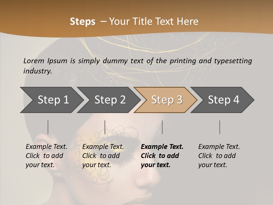 Lips Hairstyle Swarthy PowerPoint Template