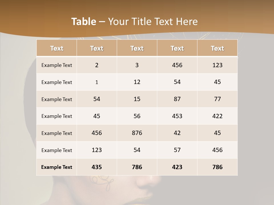 Lips Hairstyle Swarthy PowerPoint Template