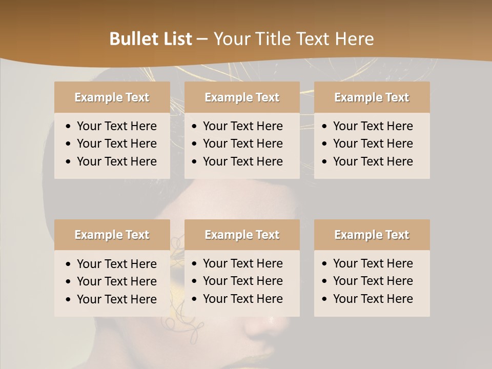 Lips Hairstyle Swarthy PowerPoint Template