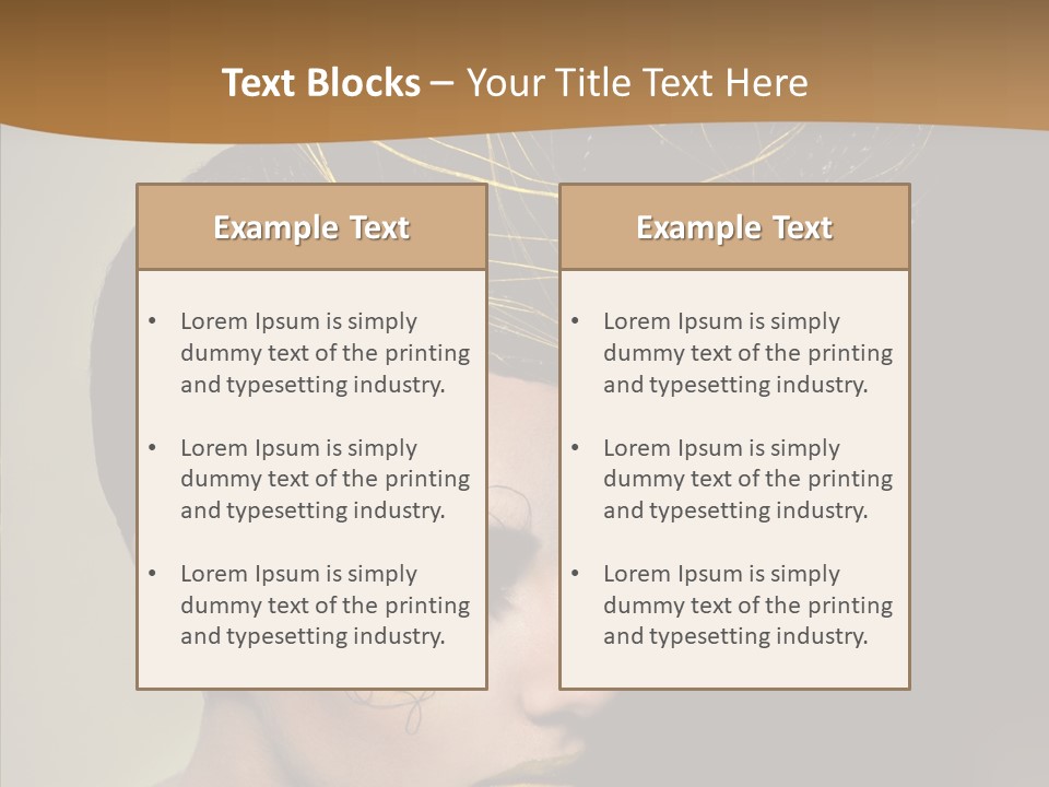 Lips Hairstyle Swarthy PowerPoint Template