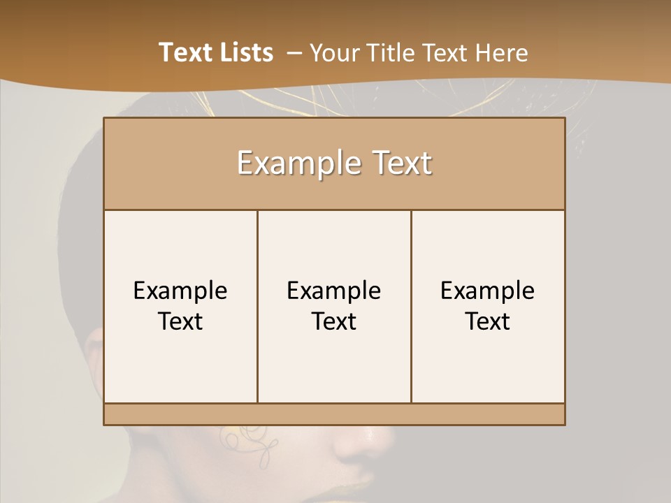 Lips Hairstyle Swarthy PowerPoint Template