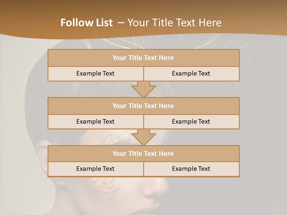 Lips Hairstyle Swarthy PowerPoint Template