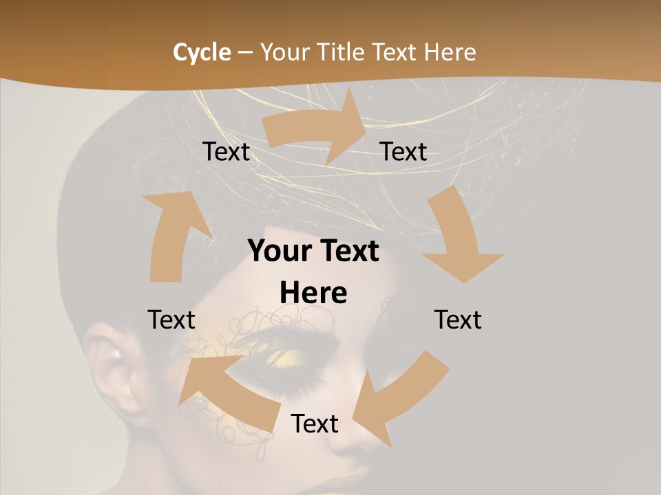 Lips Hairstyle Swarthy PowerPoint Template