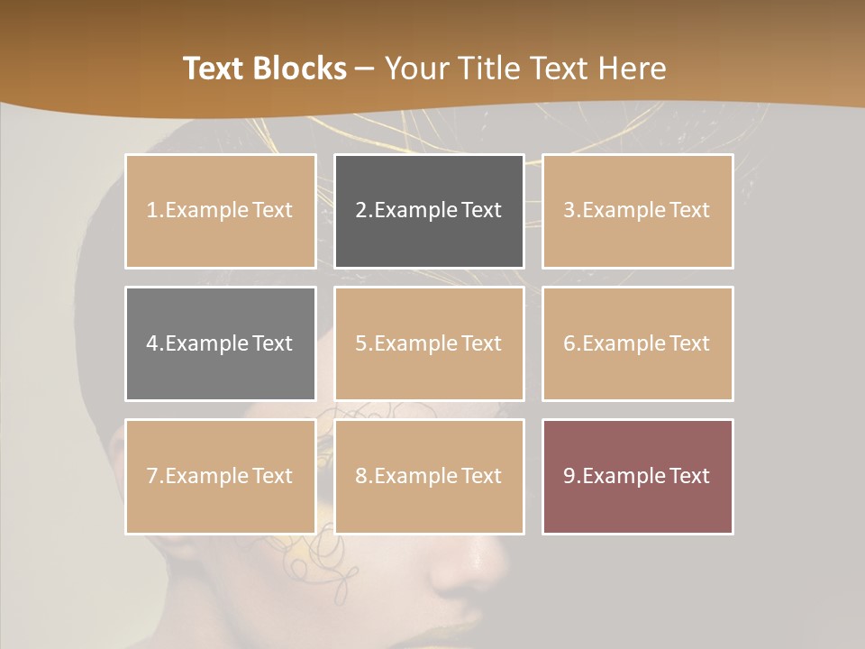 Lips Hairstyle Swarthy PowerPoint Template