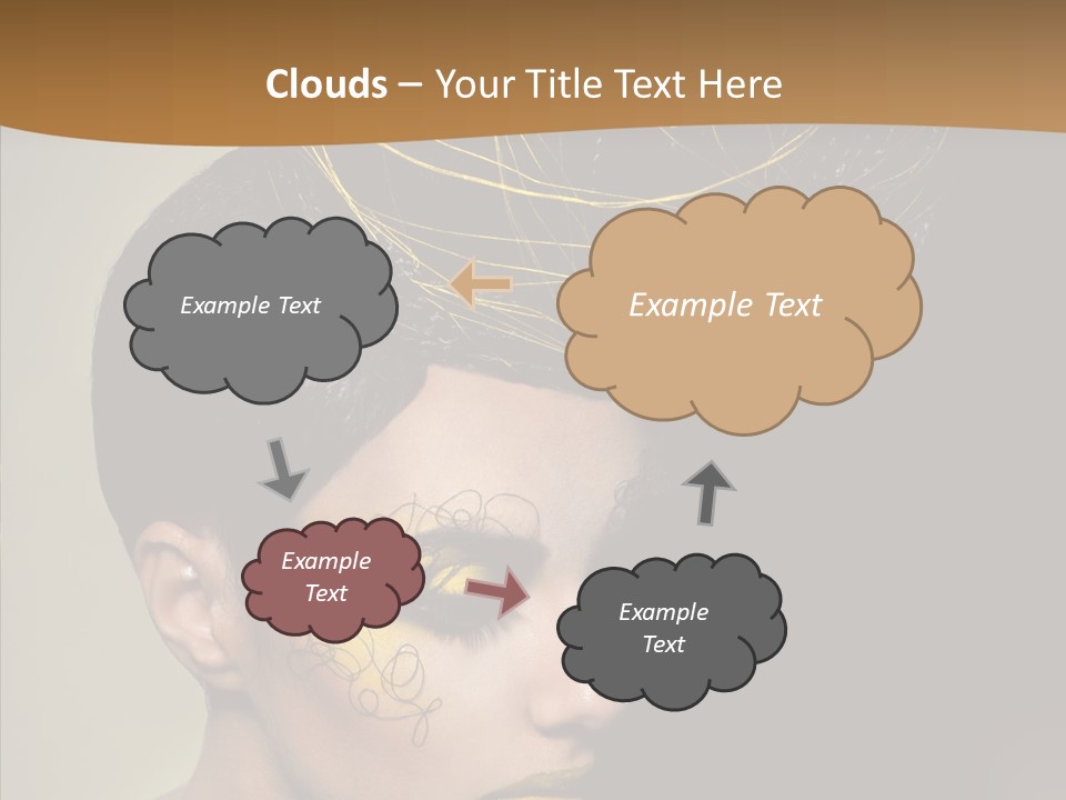 Lips Hairstyle Swarthy PowerPoint Template