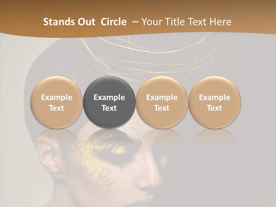 Lips Hairstyle Swarthy PowerPoint Template