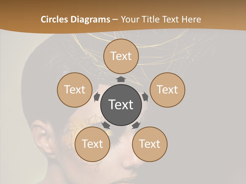 Lips Hairstyle Swarthy PowerPoint Template