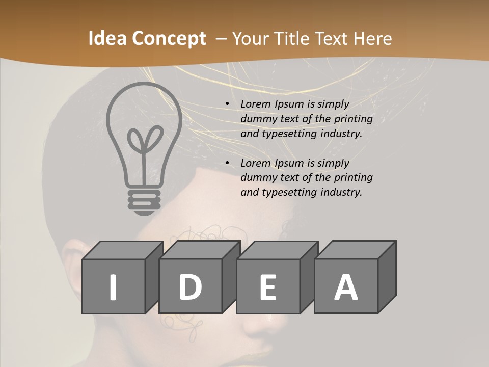 Lips Hairstyle Swarthy PowerPoint Template