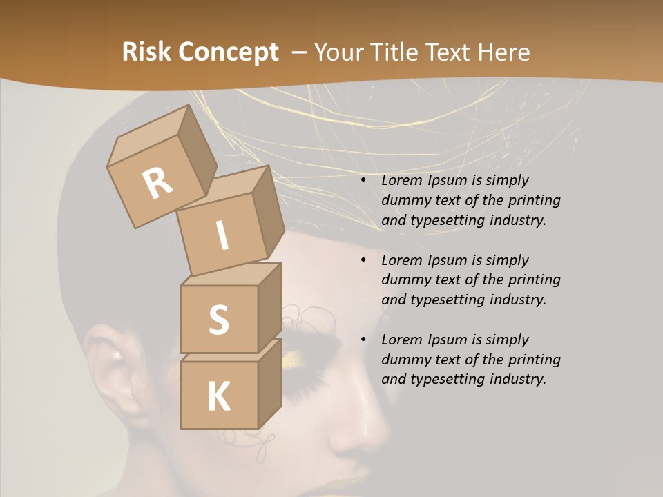 Lips Hairstyle Swarthy PowerPoint Template