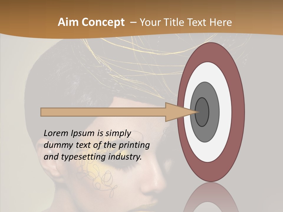 Lips Hairstyle Swarthy PowerPoint Template