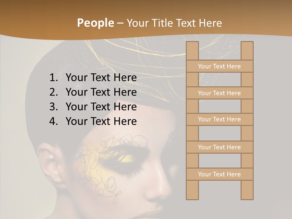 Lips Hairstyle Swarthy PowerPoint Template