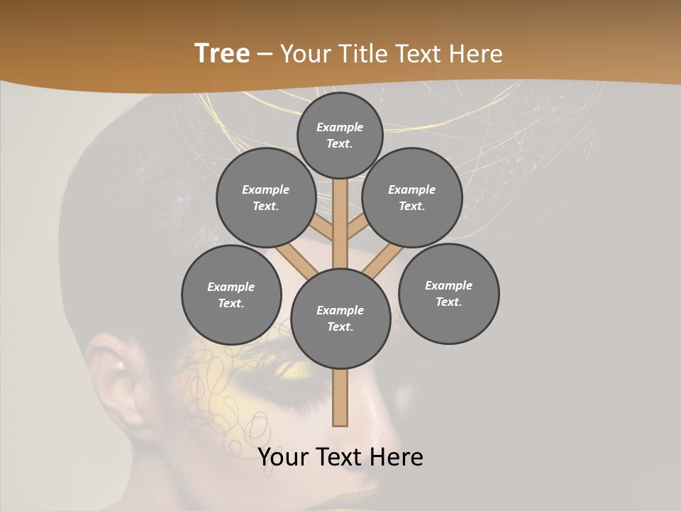 Lips Hairstyle Swarthy PowerPoint Template