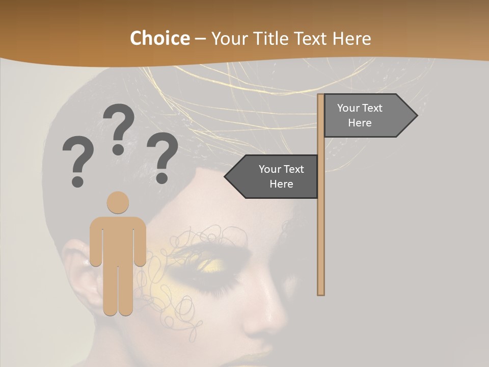 Lips Hairstyle Swarthy PowerPoint Template