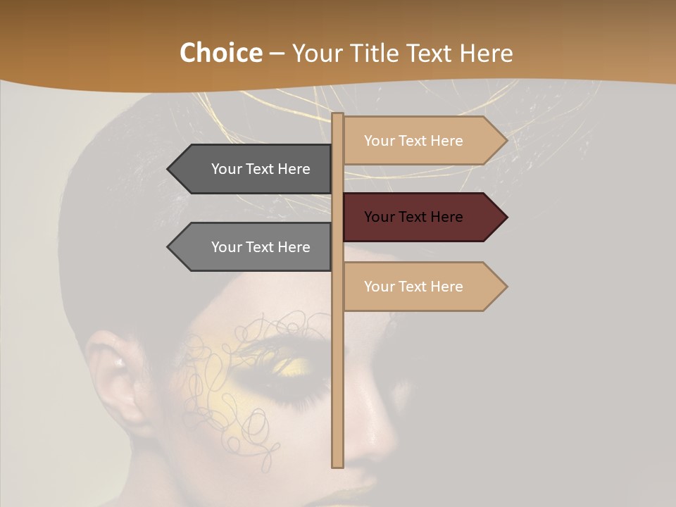 Lips Hairstyle Swarthy PowerPoint Template