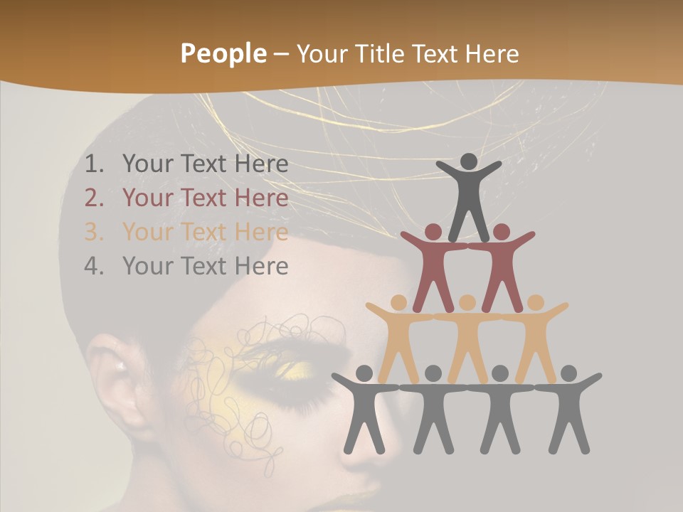 Lips Hairstyle Swarthy PowerPoint Template