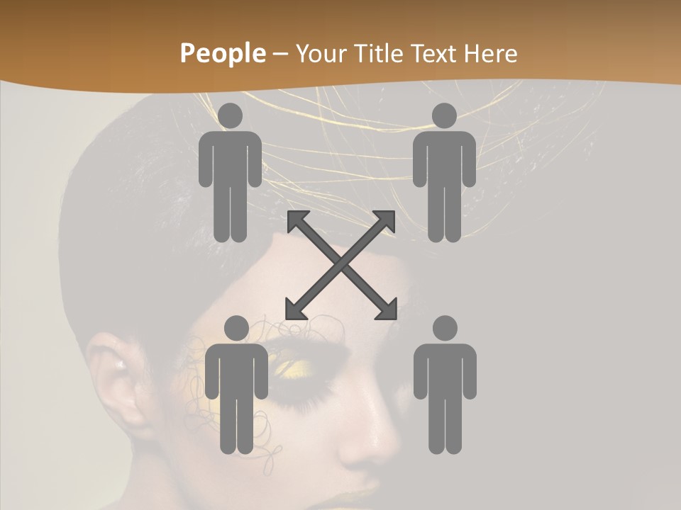 Lips Hairstyle Swarthy PowerPoint Template