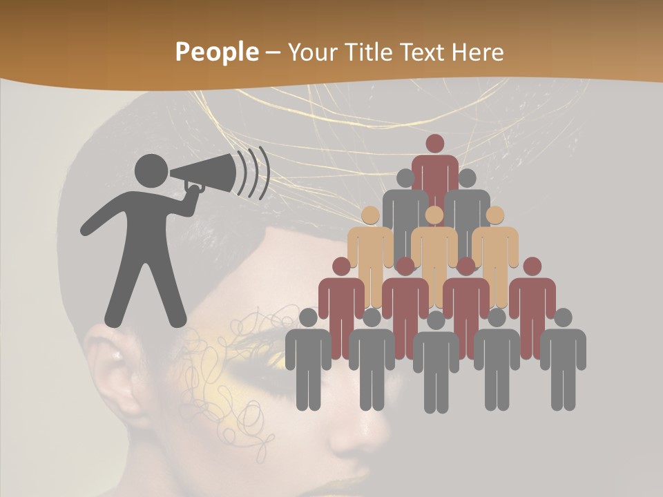 Lips Hairstyle Swarthy PowerPoint Template