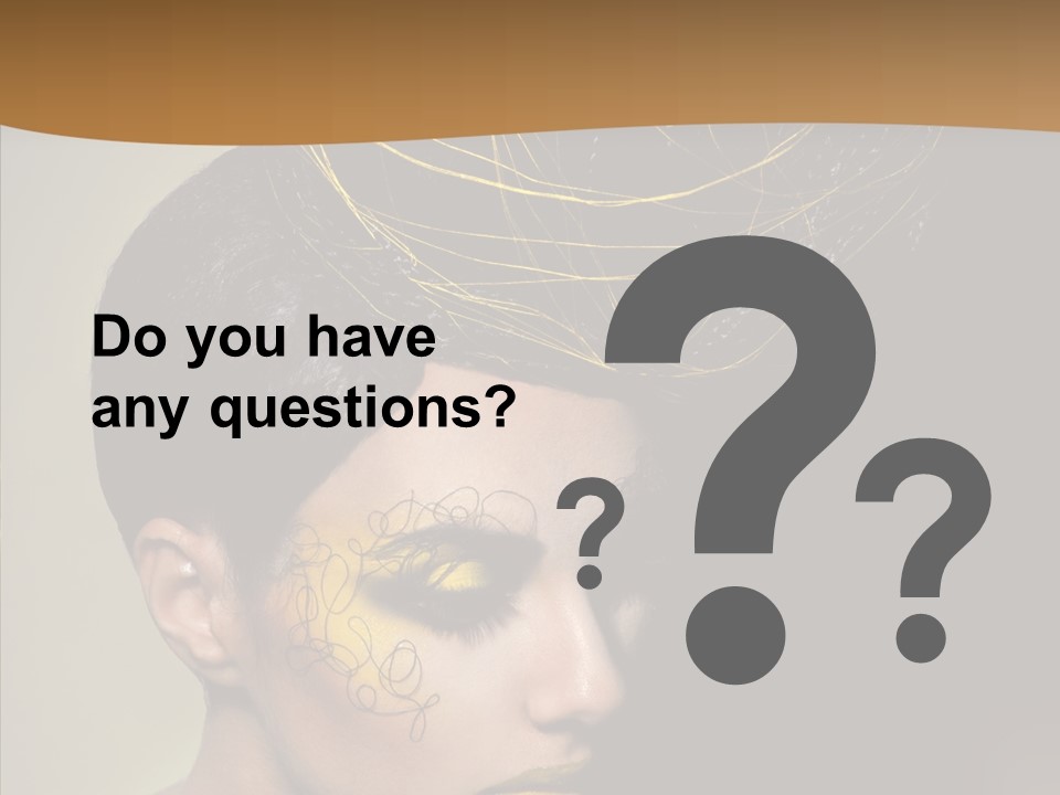 Lips Hairstyle Swarthy PowerPoint Template