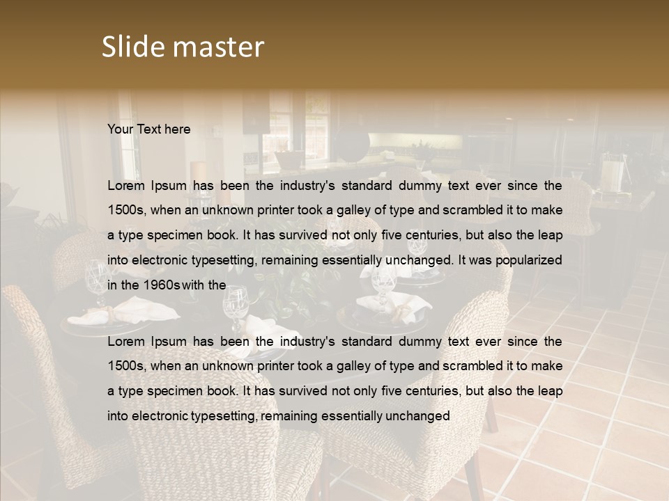 Breakfast Table And Luxury Home Kitchen PowerPoint Template