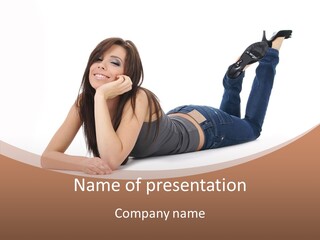 Caucasian White Down PowerPoint Template